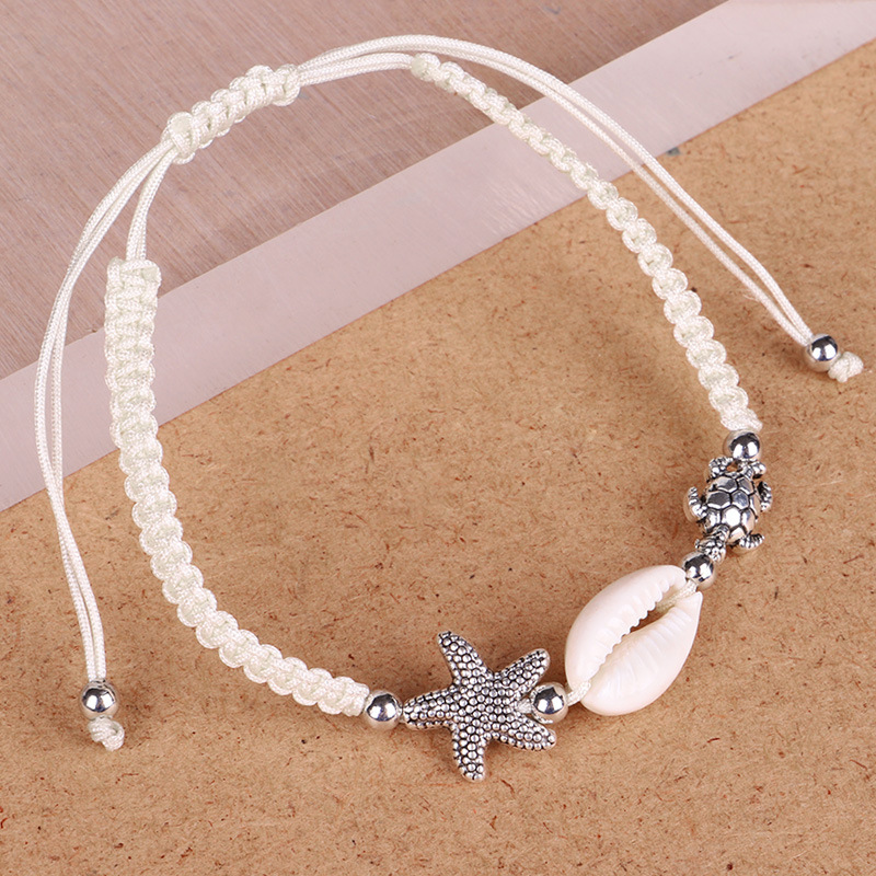 New Desgin gold shell and starfish women charm woven adjustable braided bracelet New Desgin gold shell and starfish women charm woven adjustable braided bracelet