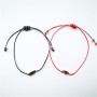 Amazon Hot Sale simple couples heart shape woven bracelets with Blessing card