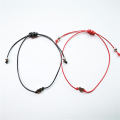 Amazon Hot Sale simple couples heart shape woven bracelets with Blessing card