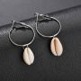 2019 American fashion jewelry for women gold round hoop conch sea shell earrings