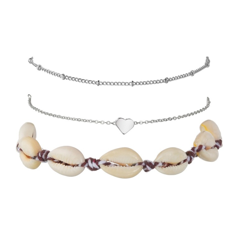3pcs/set Classic personality jewelry ankle bracelet sea shell silver anklet sets for ladies