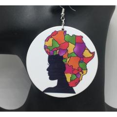 2020 new arrive custom big bohemia round african afro wood earrings jewelry for women