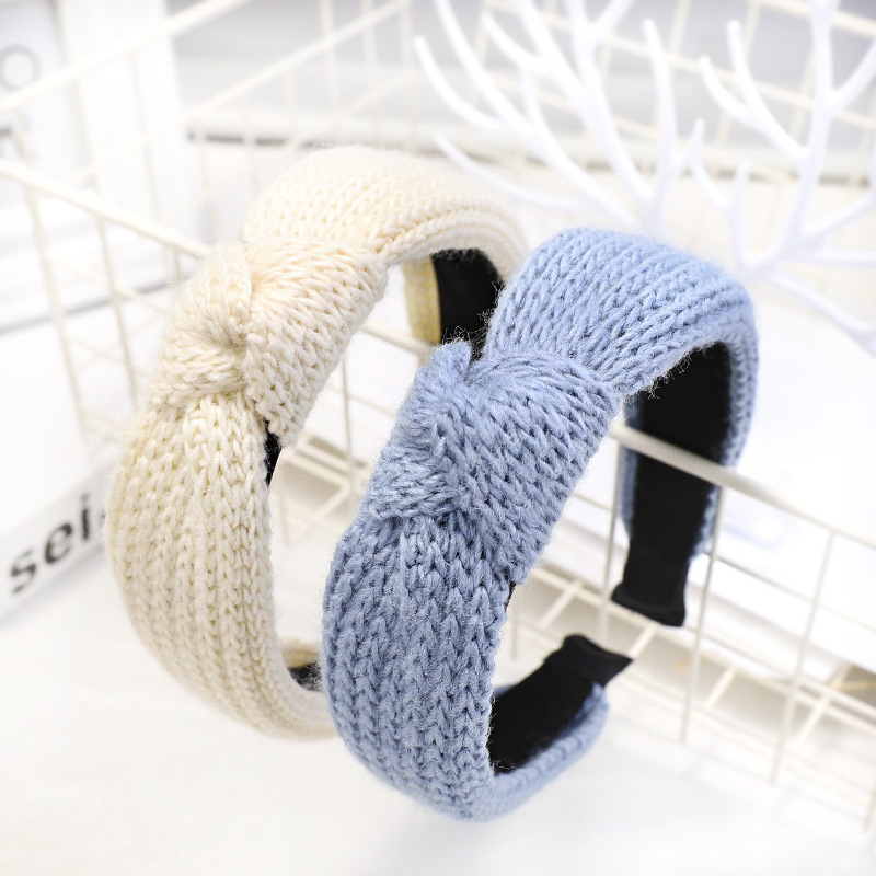 Wholesale Winter Fashion New Hair Accessories Knitting Fabric Knotted hairbands for women headband