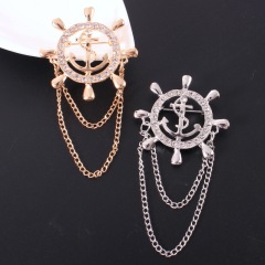 2020 INS amazon korean alloy rhinestone crystal cheap men's male brooches for men's suit