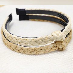 New Fashion Weaving Wrap knot Head Band Hair Accessories Straw hair bands women