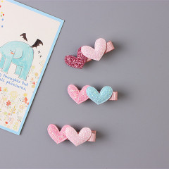 Cute crown star heart shape child kid girls sequin bling hair clips for baby