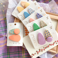 New design 2pcs/set cute mCandy-colored big buttons girls baby hair clips for kids