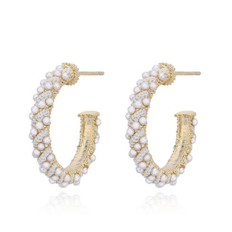 Personality fashion women CC shape beads earrings accessories alloy earrings stud Personality fashion women CC shape beads earrings accessories alloy earrings stud