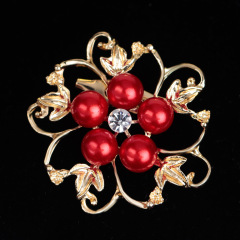 new arrival fashion crystal alloy women girls flower pearl rhinestone brooches