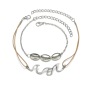 Charming sterling silver jewelry wave and shell anklets foot jewelry chain set for women