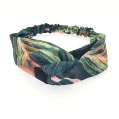 2020 new arrival custom women summer elastic printing banana leaf headbands for young girls