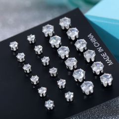 amazon vintage ins Bohemian women lady girls fashion crystal zircon cz diamond earring stud set