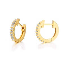 amazon ins women fashion gold silver circle rhinestone stud earring for lady girls gift with loop