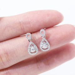 18K Gold Plated Silver Brilliant Cut Simulated Diamond CZ Moissanite Stud Earrings
