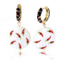 Fashion printing lemon chili alloy copper pearl shell women drop ladies earring Fashion printing lemon chili alloy copper pearl shell women drop ladies earring