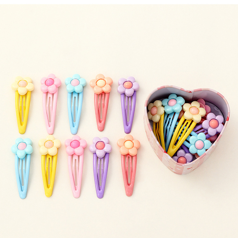Wholesale Children's candy color flower bb clip plastic metal hairpin