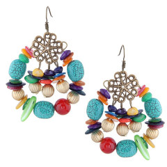 European and American fashion Bohemian style shell turquoise women earrings