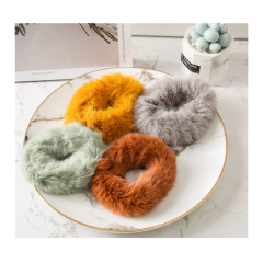 Custom Scrunchy Elastic Ponytail Holder Plush gold Fluffy hair ties women Custom Scrunchy Elastic Ponytail Holder Plush gold Fluffy hair ties women