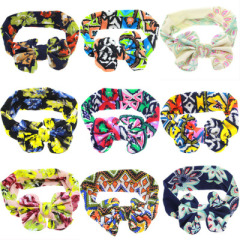 2020 Trend wholesale baby bows knot ethnic pattern hair bands for girls hair accessories