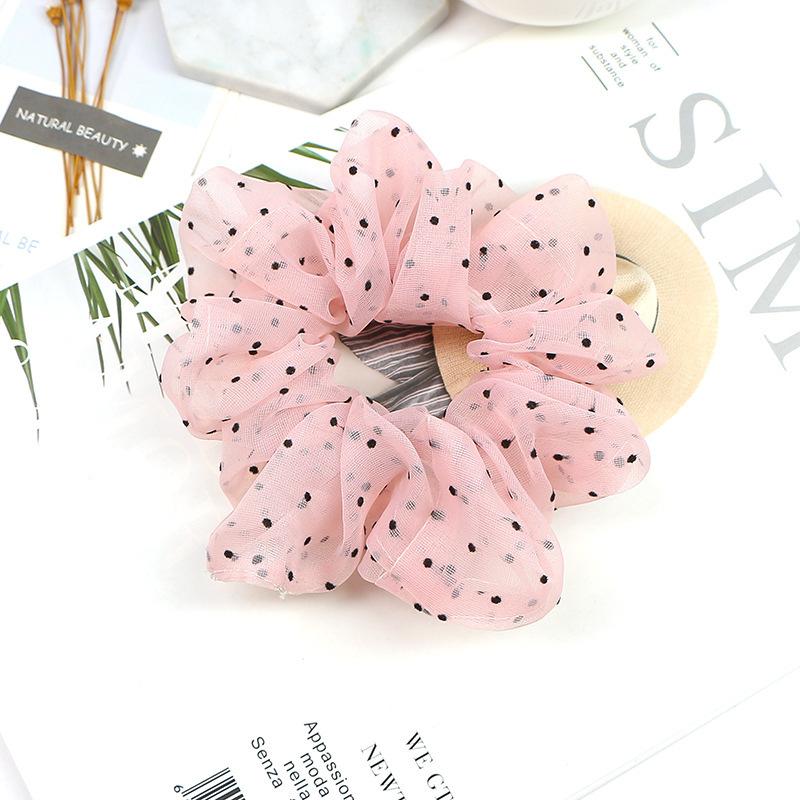 Wholesales Fashion Women New Hair Accessories Polka Dot Laces Large Scrunchies