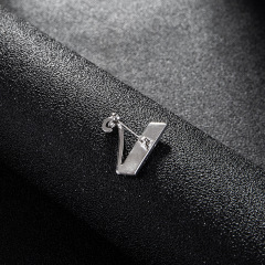 INS amazon korean fashion rhinestone alphabet letter brooch for women lady men alphabet letter