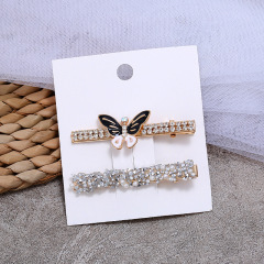 Summer and spring 2pcs/set wholesale ins hot girls crystal butterfly hair clips