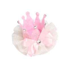 Cheap wholesale 3d crown rhinestone lace hair clip kids girls hairpin