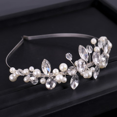 women girl korea fashion hair band crystal wedding bridal pearl headband wedding