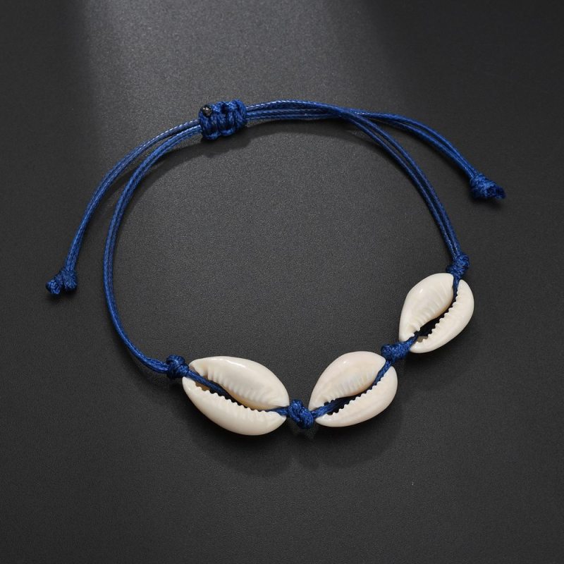 2019 Fancy jewelry nautical rope bracelet women seashell leather anklet for women
