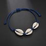 2019 Fancy jewelry nautical rope bracelet women seashell leather anklet for women