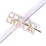 wholesale fashion wedding bridal colorful crystal letter hair pins for women