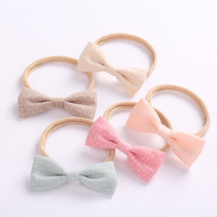 wholesale ins cute bow knot stylish elastic latest designs plain hair accessories baby headbands for girls