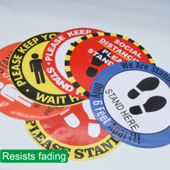 12 inch removable waterproof keep your distance social distancing PVC floor stickers