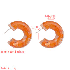 2020 ins hot fashion jewelry stunning C-shaped cylindrical acetate earrings