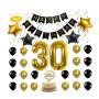 Black gold balloons helium foil banner 30th birthday party decorations Black gold balloons helium foil banner 30th birthday party decorations
