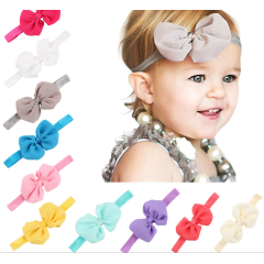 Wholesale 14 style pure color bow knot hair band for baby kids hair accessories