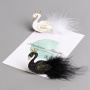 Wholesale princess temperament fashion two colors lovely swan children hairgrip with feather Wholesale princess temperament fashion two colors lovely swan children hairgrip with feather