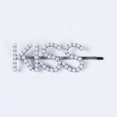 Korean wholesale hair clip popular rhinestone clip hair KISS letter accessories hair girls