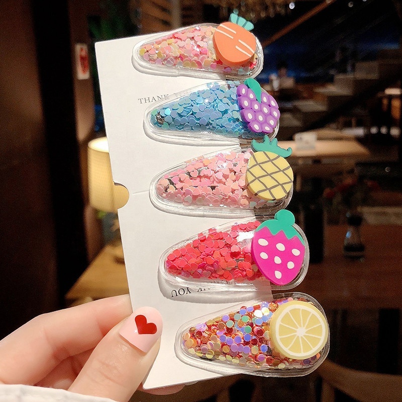 New fashion fruit shape creation france cute pvc hair clip set in hair pieces
