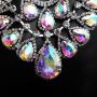 Luxury Colorful Crystal Beads Row Wide Fashion Accessories Statement Women Wedding Bride Accessory Pendant Necklace Luxury Colorful Crystal Beads Row Wide Fashion Accessories Statement Women Wedding Bride Accessory Pendant Necklace