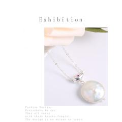 fashion girl women Adjustable round jewelry 14K gold natural shell pendant necklace