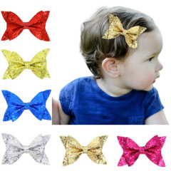 2020 Shining sequin 6 color flamingo bows knot hair clips for girls hair accessories