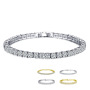 Amazon women Tennis one double three row CZ crystal zircon stone bracelet bangle Jewelry Amazon women Tennis one double three row CZ crystal zircon stone bracelet bangle Jewelry