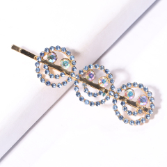 Fashion customized wedding bridal smile face colorful crystal hair pins for women