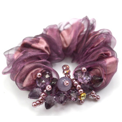 2020 fashion custom women girls pearl rhinestones elastic hair scrunchies
