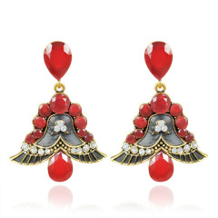 New exquisite fashion wings rhinestone full diamond resin bell women earrings