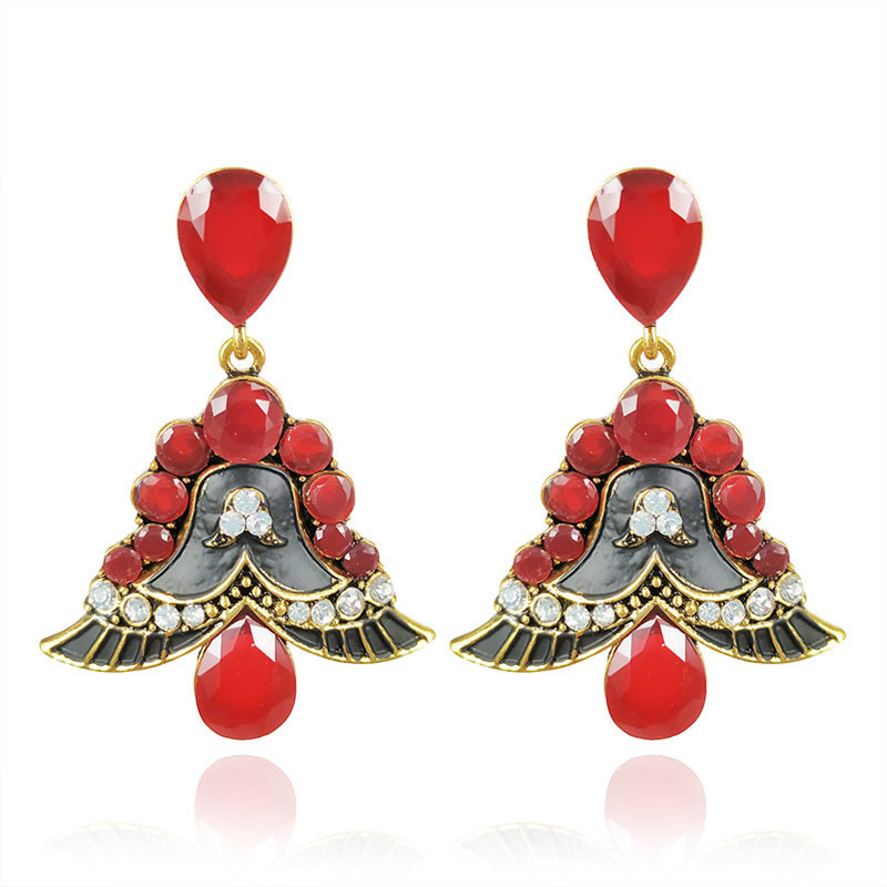 New exquisite fashion wings rhinestone full diamond resin bell women earrings New exquisite fashion wings rhinestone full diamond resin bell women earrings