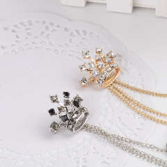 2020 INS amazon korean alloy rhinestone double mens brooch chain for man suite with chain