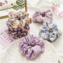 Simple design custom korean ponytail holder elastic chiffon hair scrunchies for girls Simple design custom korean ponytail holder elastic chiffon hair scrunchies for girls