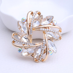 2020 hot korean explosion models jewelry brooches women pins glass pendant alloy Flower Uae brooch pin rhinestone